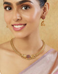 Elephant Temple Gold Necklace Set