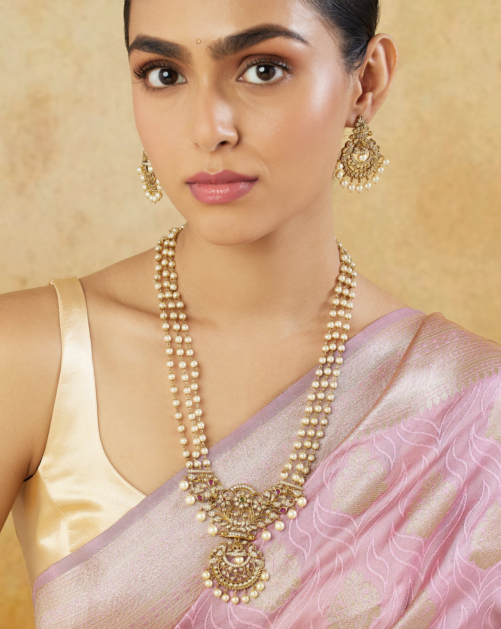 Statement Temple Gold Necklace Set