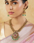 Temple Gold Long Necklace Set