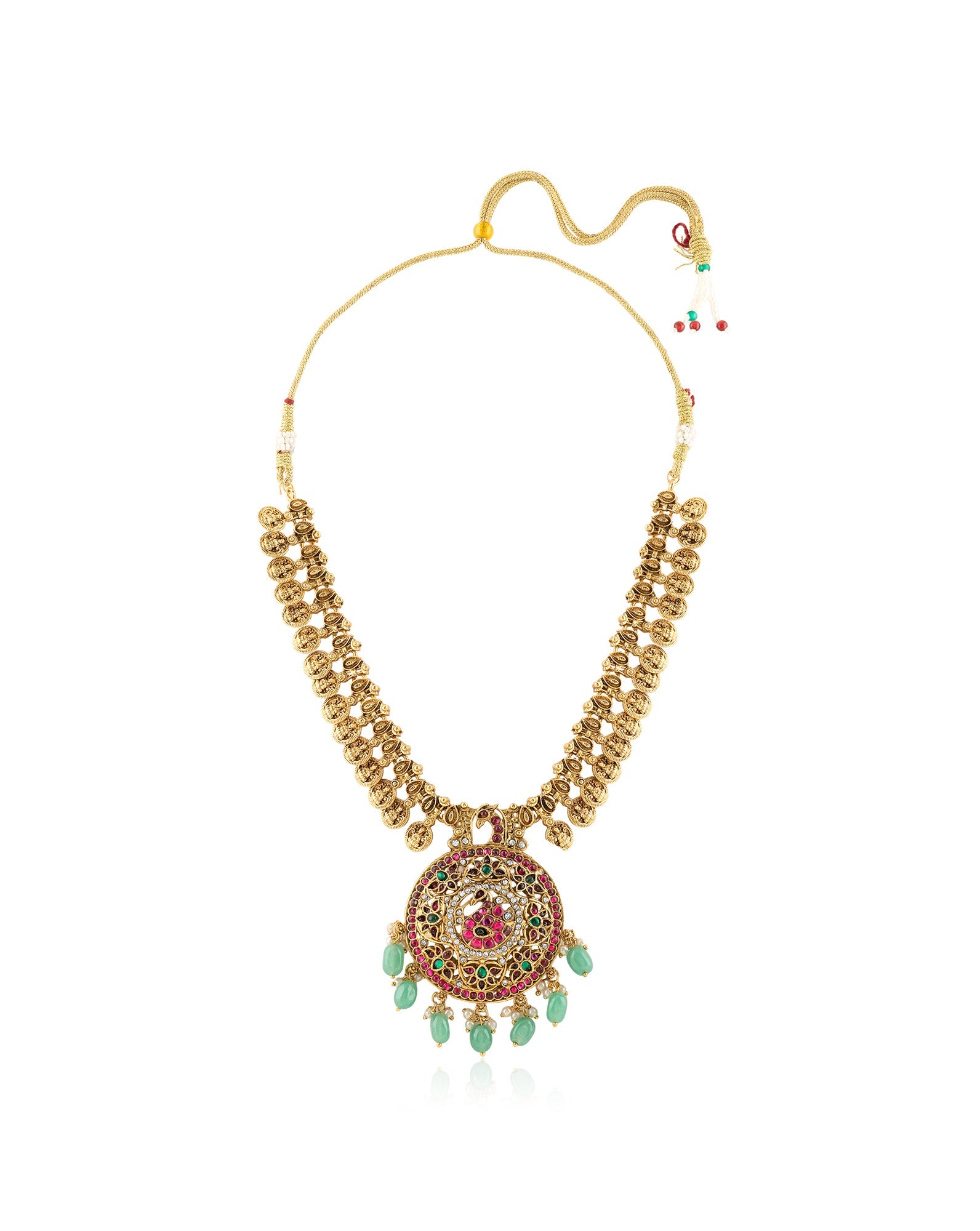 Temple Gold Long Necklace Set