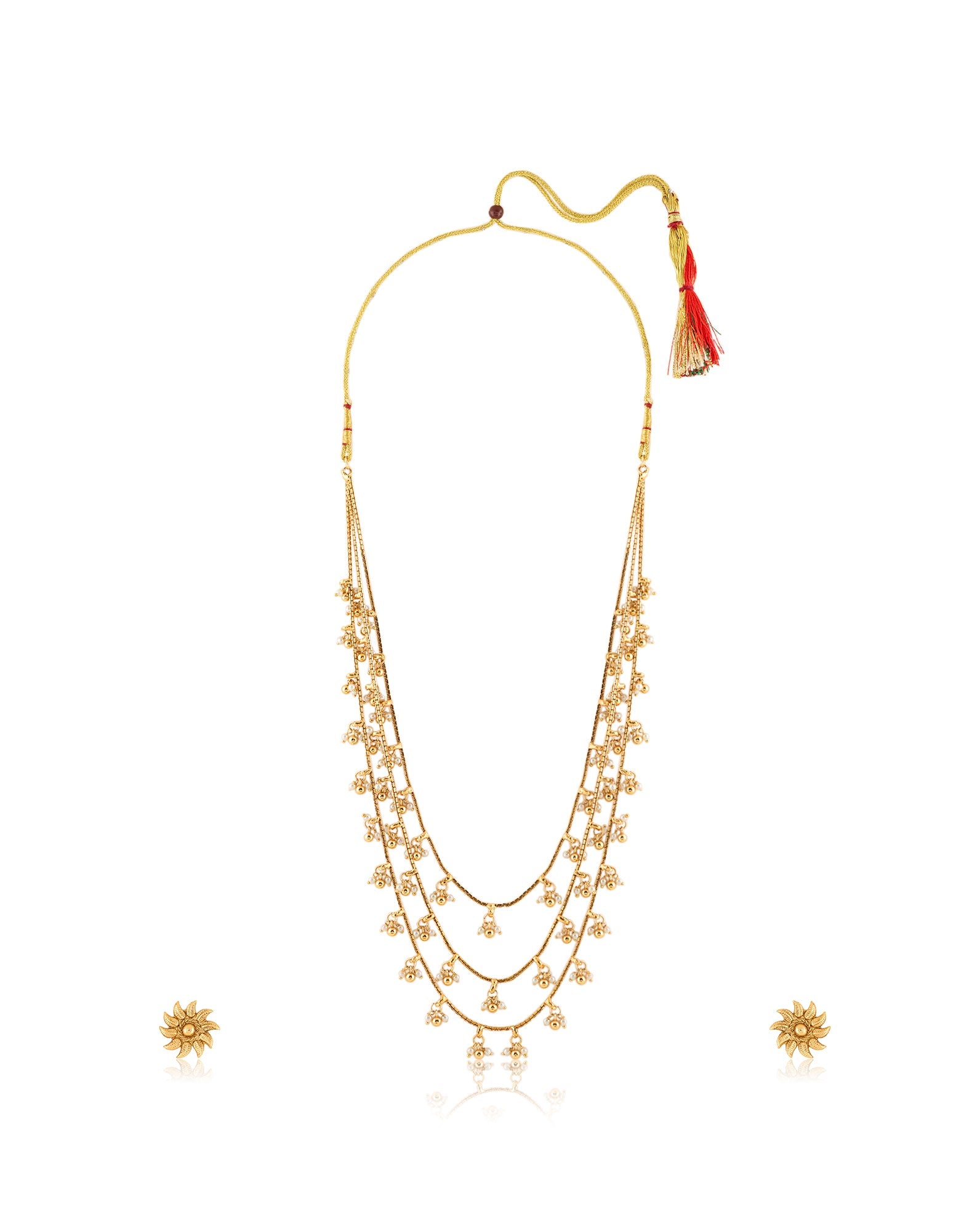 Layered Temple Gold Necklace Set