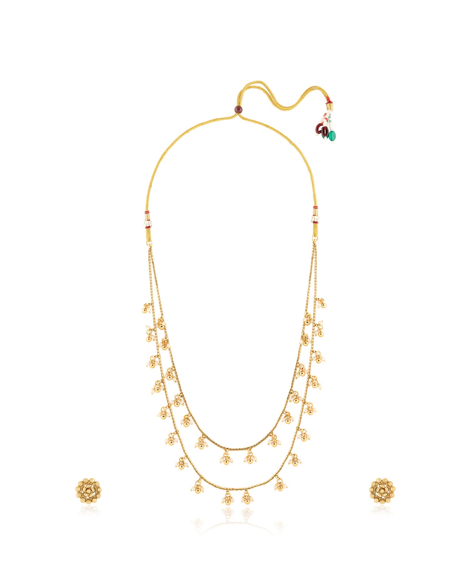 Temple Layered Gold Necklace Set