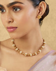 Floral Temple Gold Necklace Set