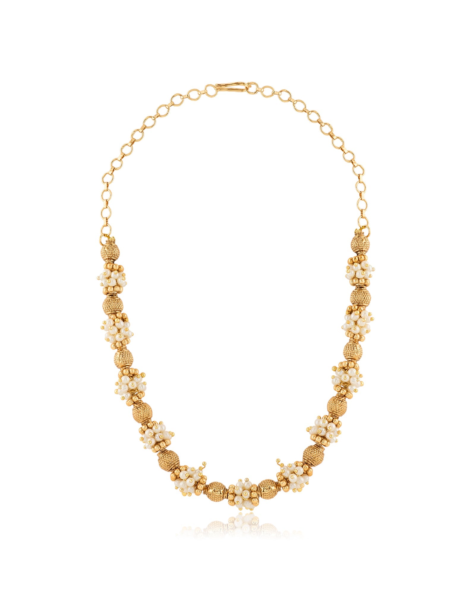 Floral Temple Gold Necklace Set