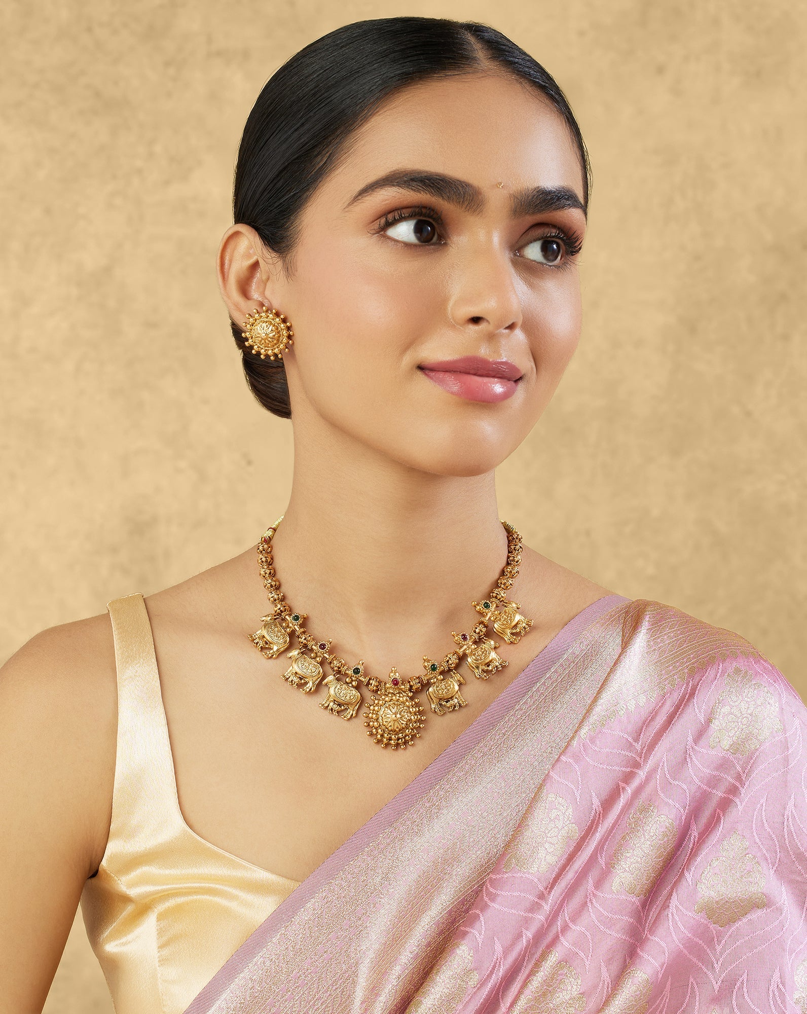 Gaya Temple Gold Necklace Set
