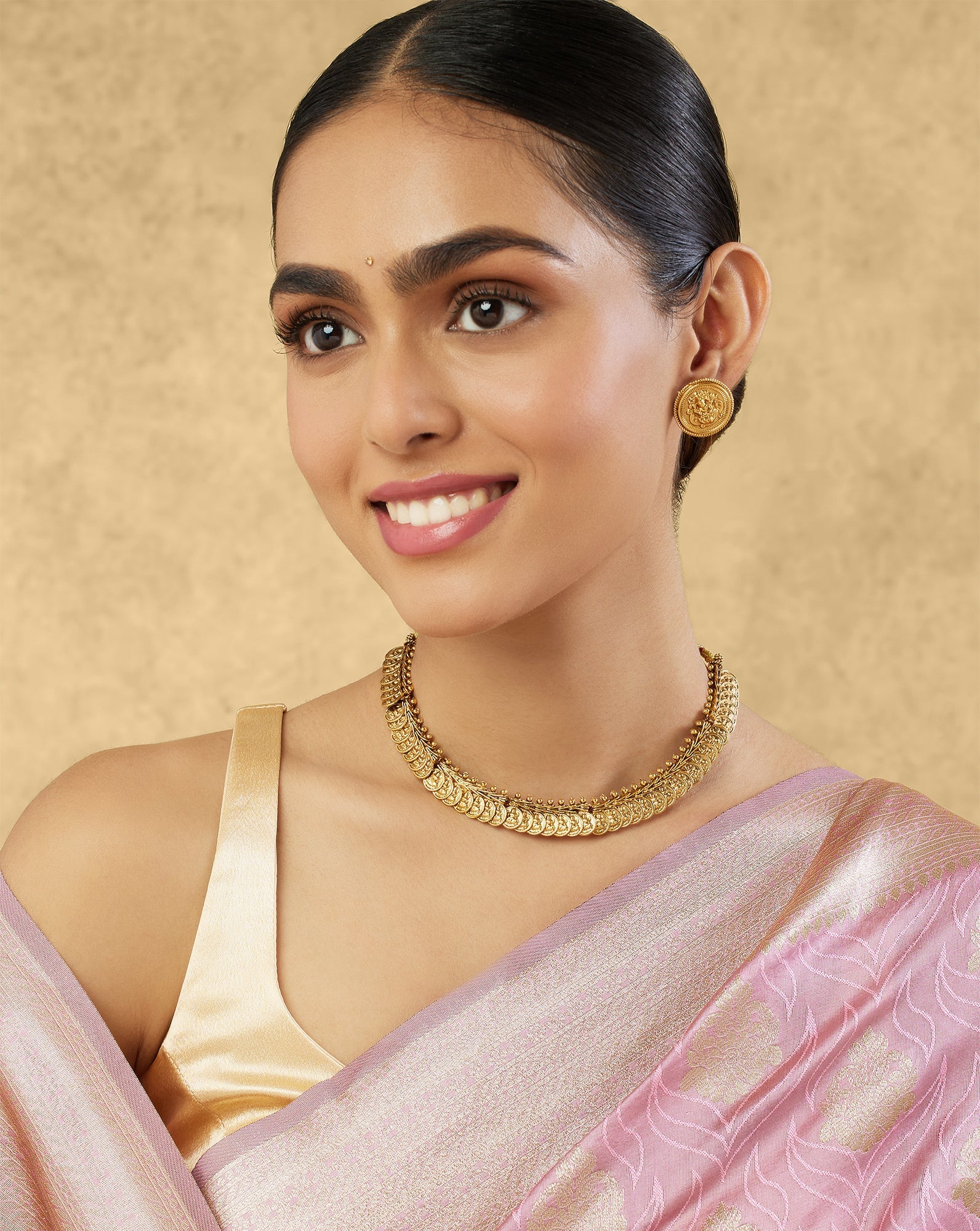 Coin Temple Gold Necklace Set