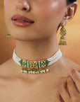 Jadau Gold Jhumka Necklace Set