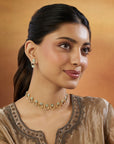 Floral Jadau Gold Necklace Set