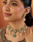 Kundan Crescent Choker Necklace Set