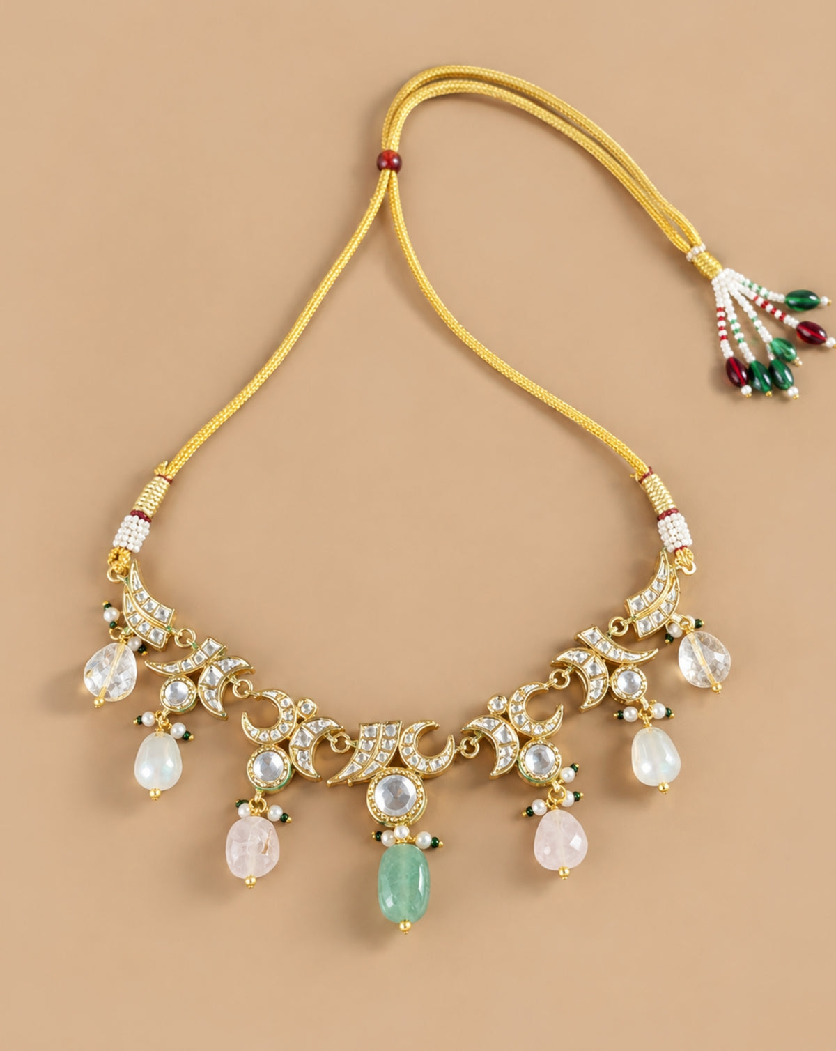 Kundan Crescent Choker Necklace Set