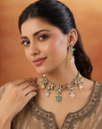 Kundan Crescent Choker Necklace Set