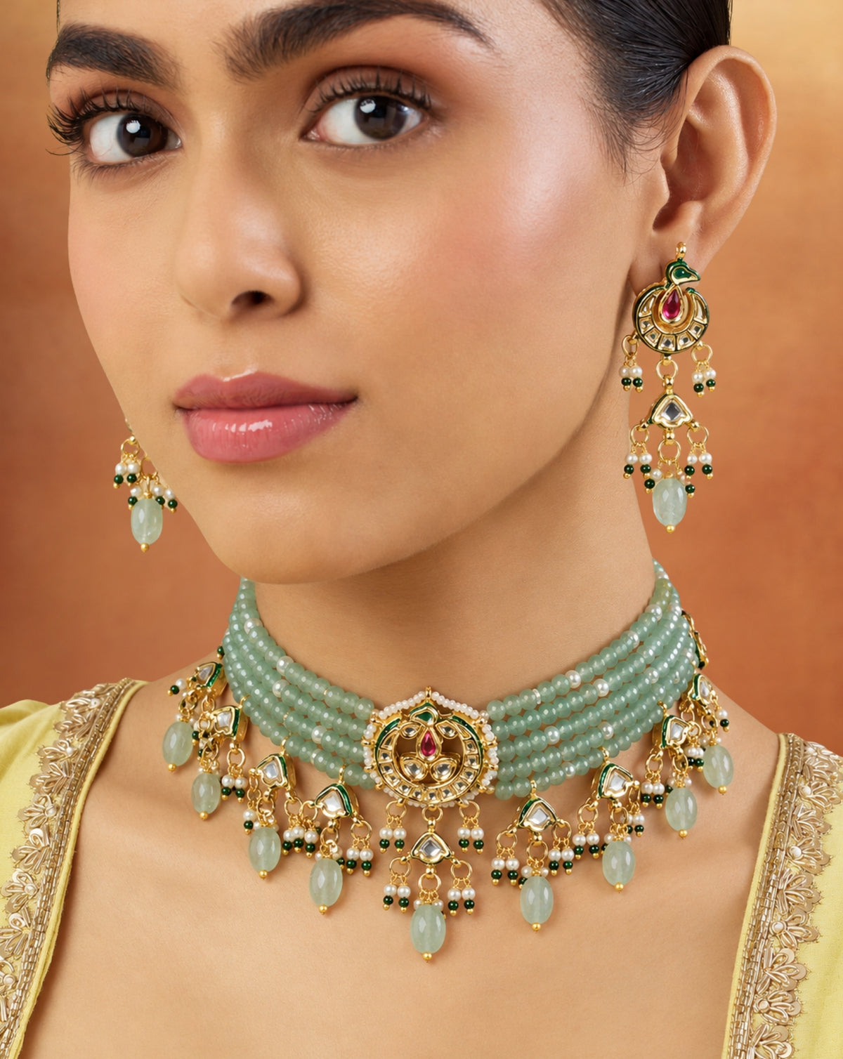 Kundan Mint Choker Set