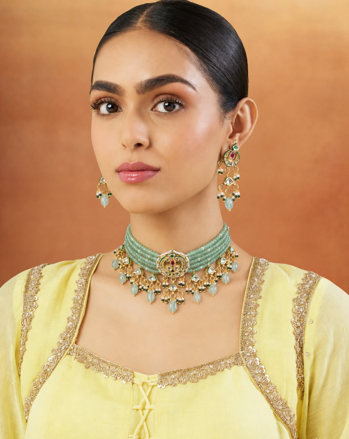 Kundan Mint Choker Set