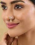 Kundan Gold Small Nose Ring