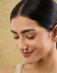 Kundan Gold Small Nose Ring