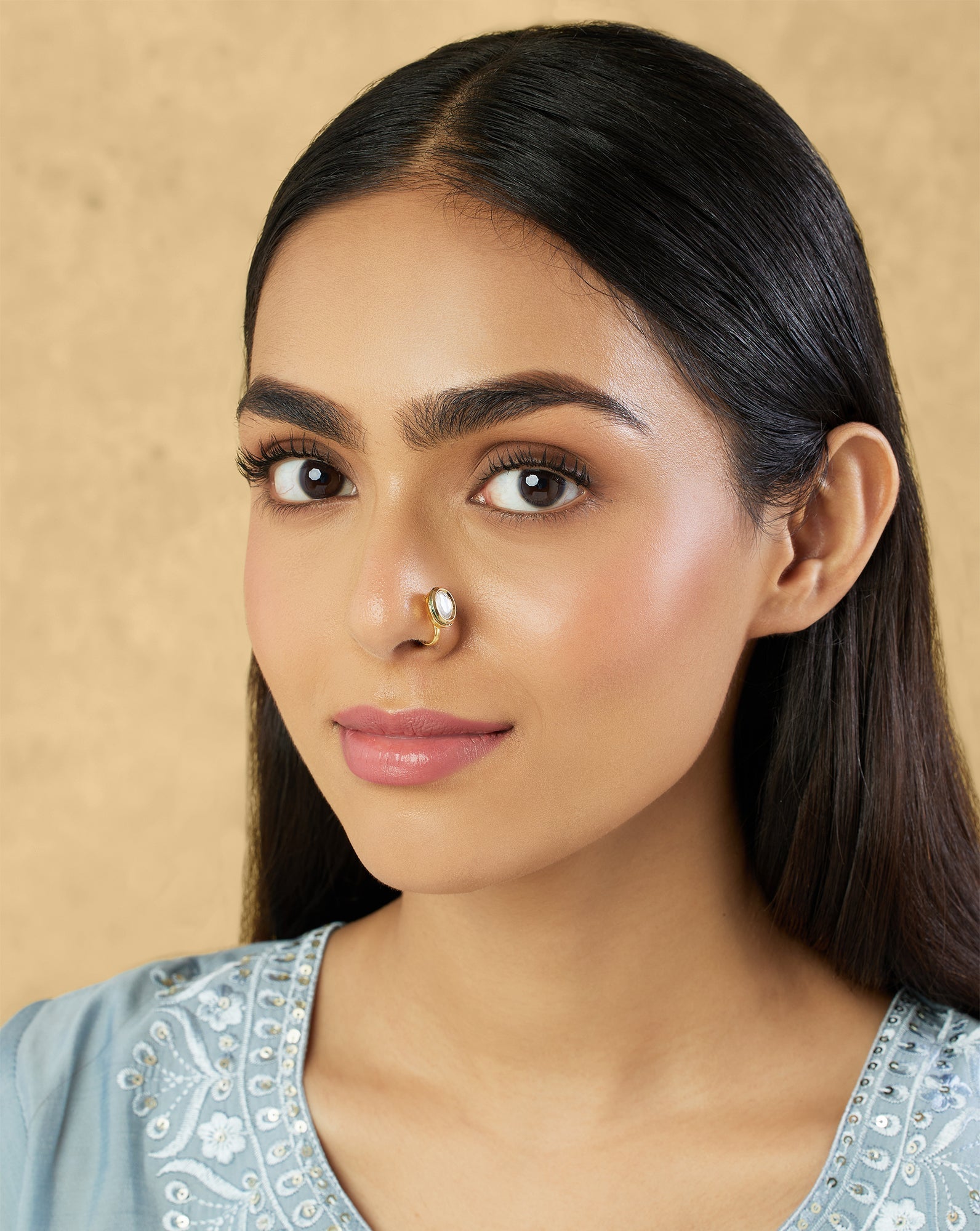 Gold Kundan Everyday Nose Ring