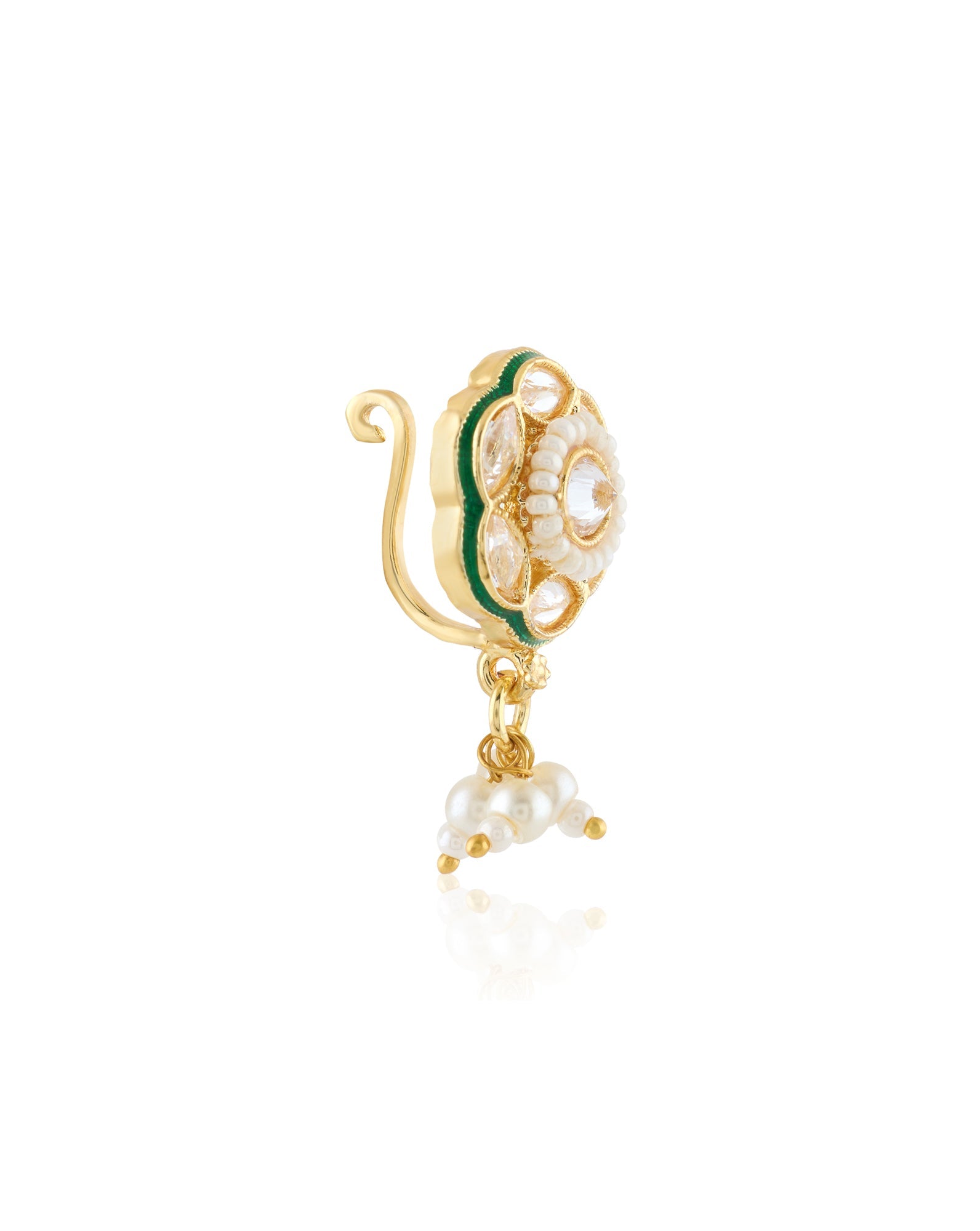 Pearl Temple Gold Nose Ring