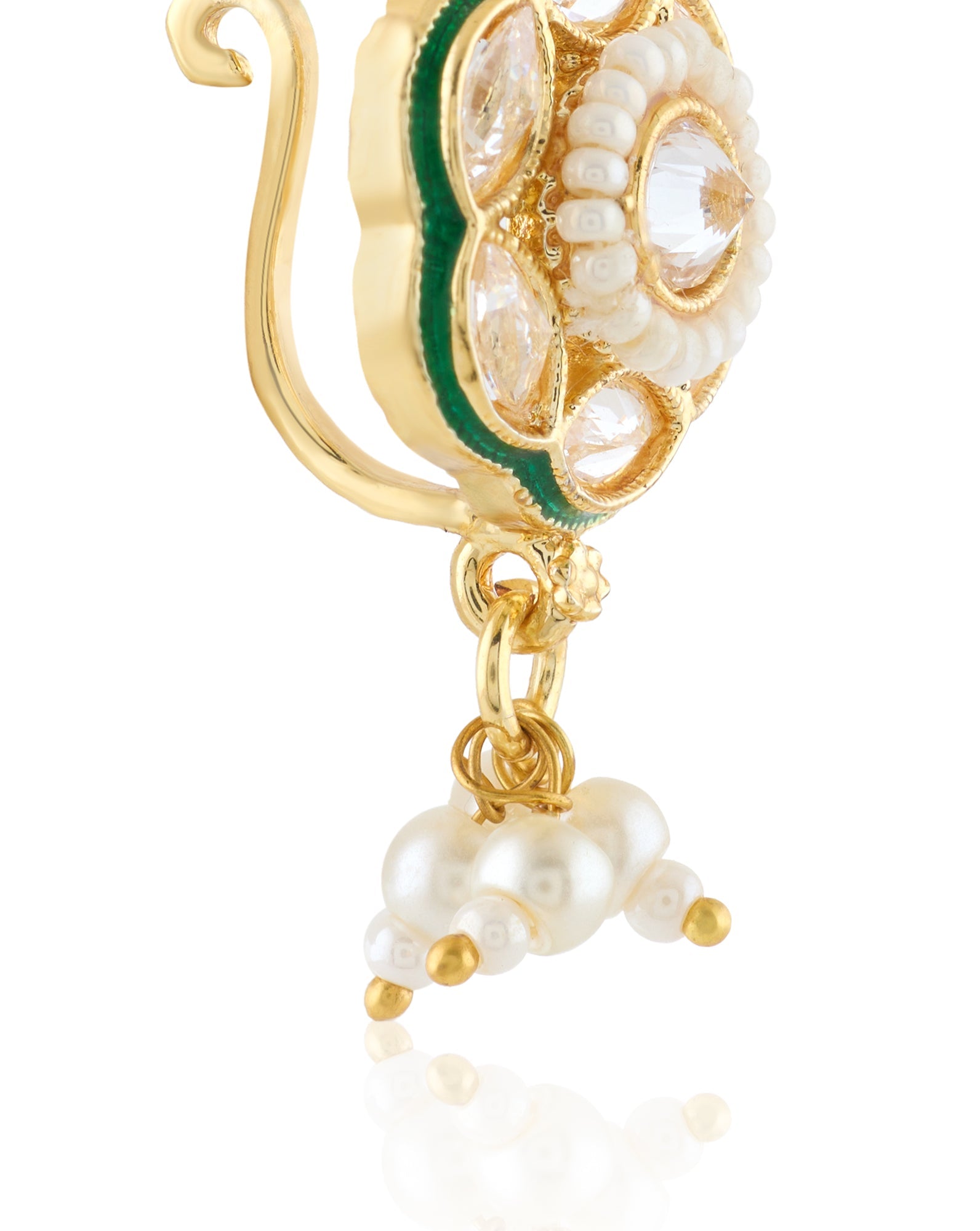 Pearl Temple Gold Nose Ring