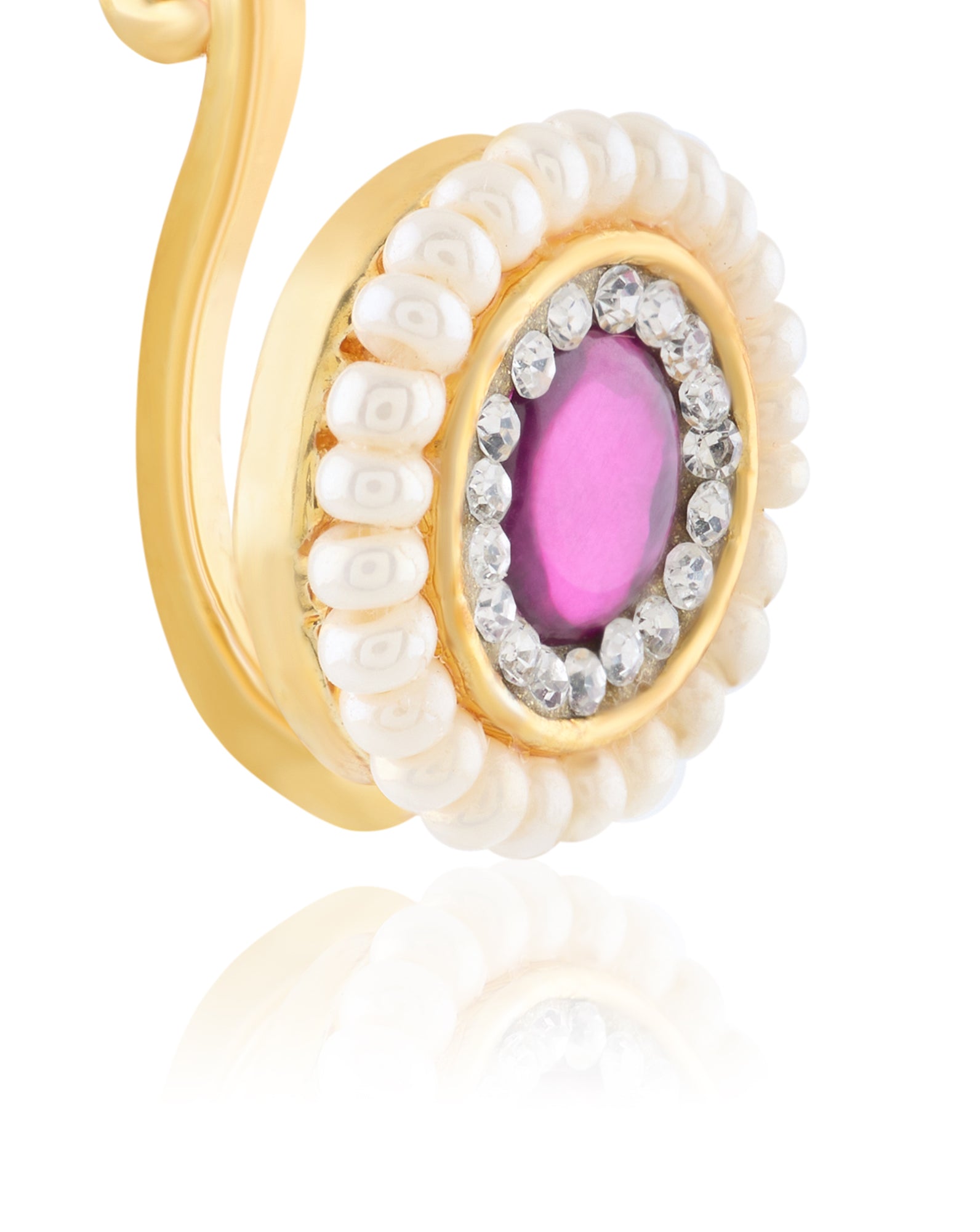 Ruby Temple Gold Nose Pin