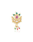 Chanderi Temple Pearl Gold Nose Ring