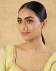 Chanderi Temple Pearl Gold Nose Ring