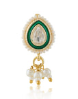 Green Gold Kundan Nose Ring