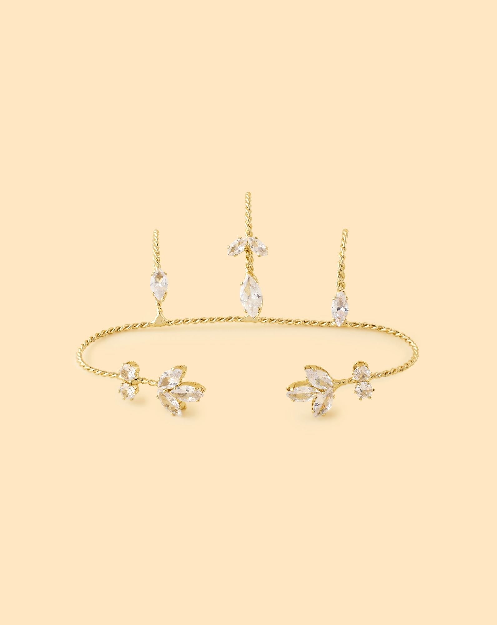Zircon Leaf Palm Cuff