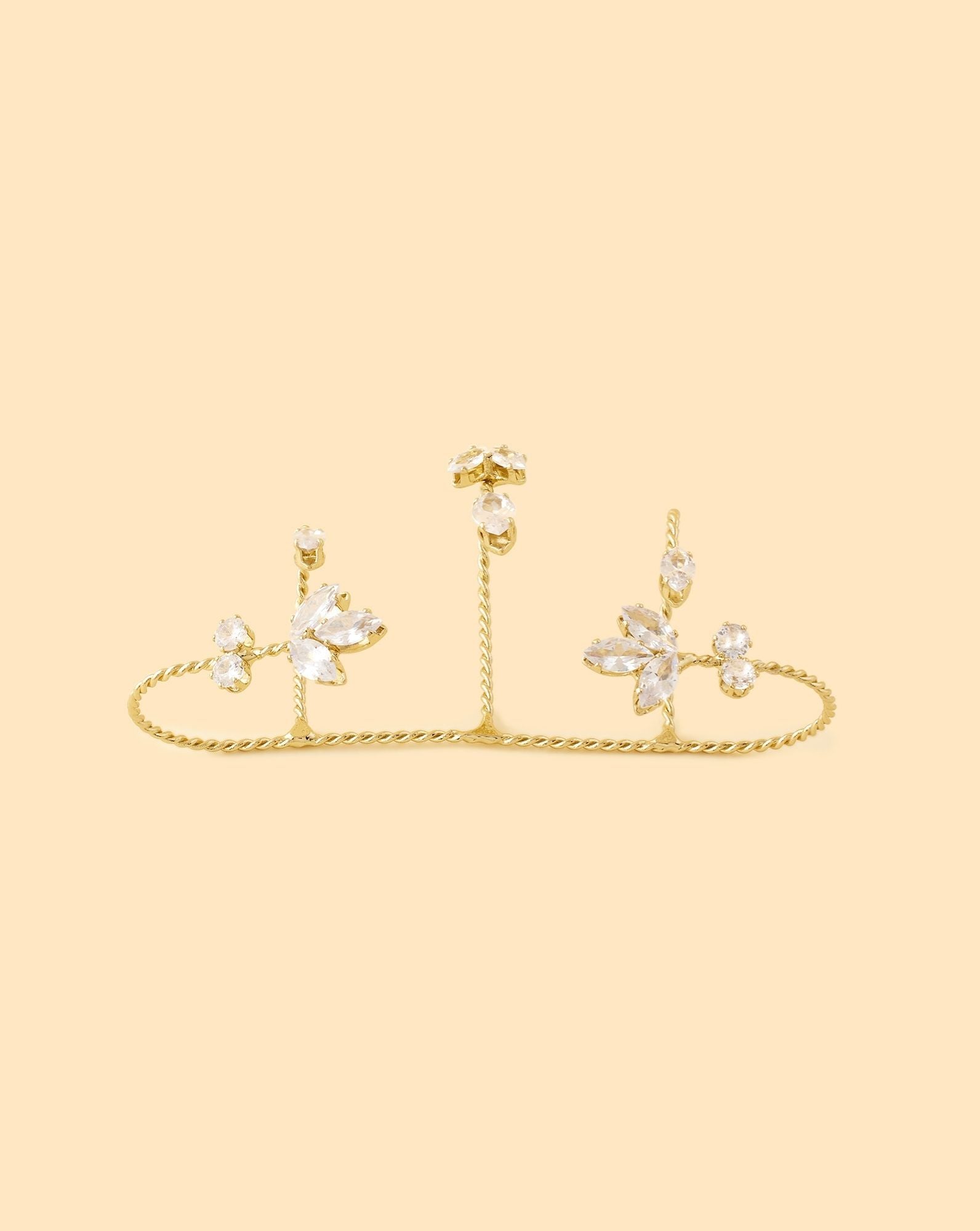 Zircon Leaf Palm Cuff