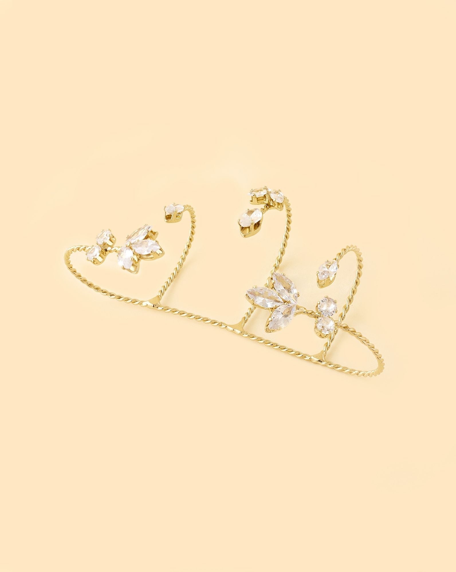 Zircon Leaf Palm Cuff