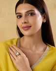 Kundan Polki Square Statement Ring