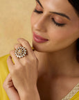 Polki Kundan Cocktail Ring