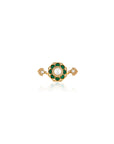 Green Kundan Polki Two-Finger Ring