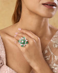 Emerald Zircon Cocktail Ring