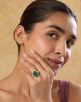 Emerald Zirconia Statement Ring