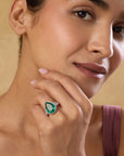 Emerald Zirconia Statement Ring