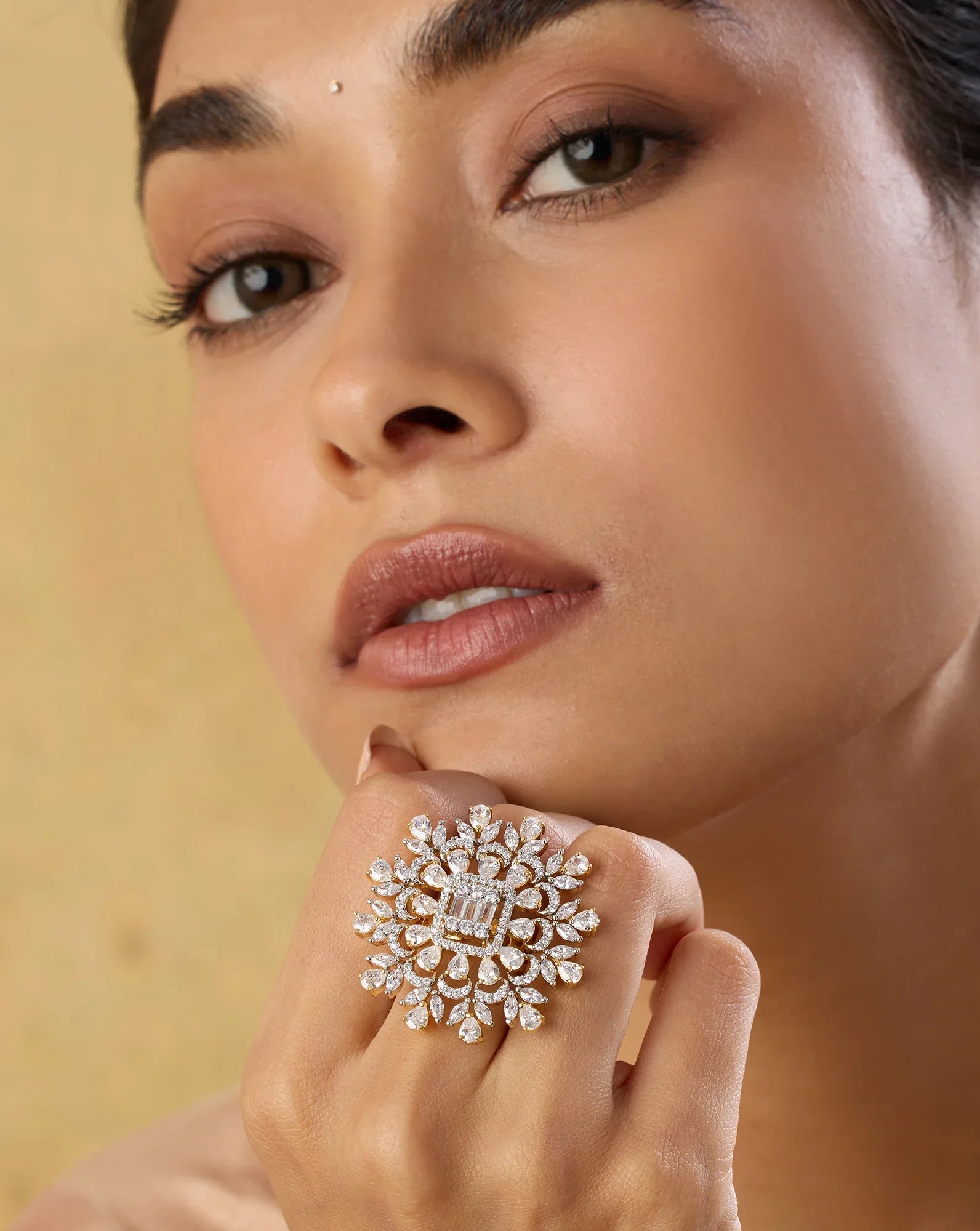 White Zircon Cocktail Ring