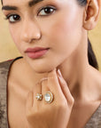 Kundan Gold Two-Head Ring