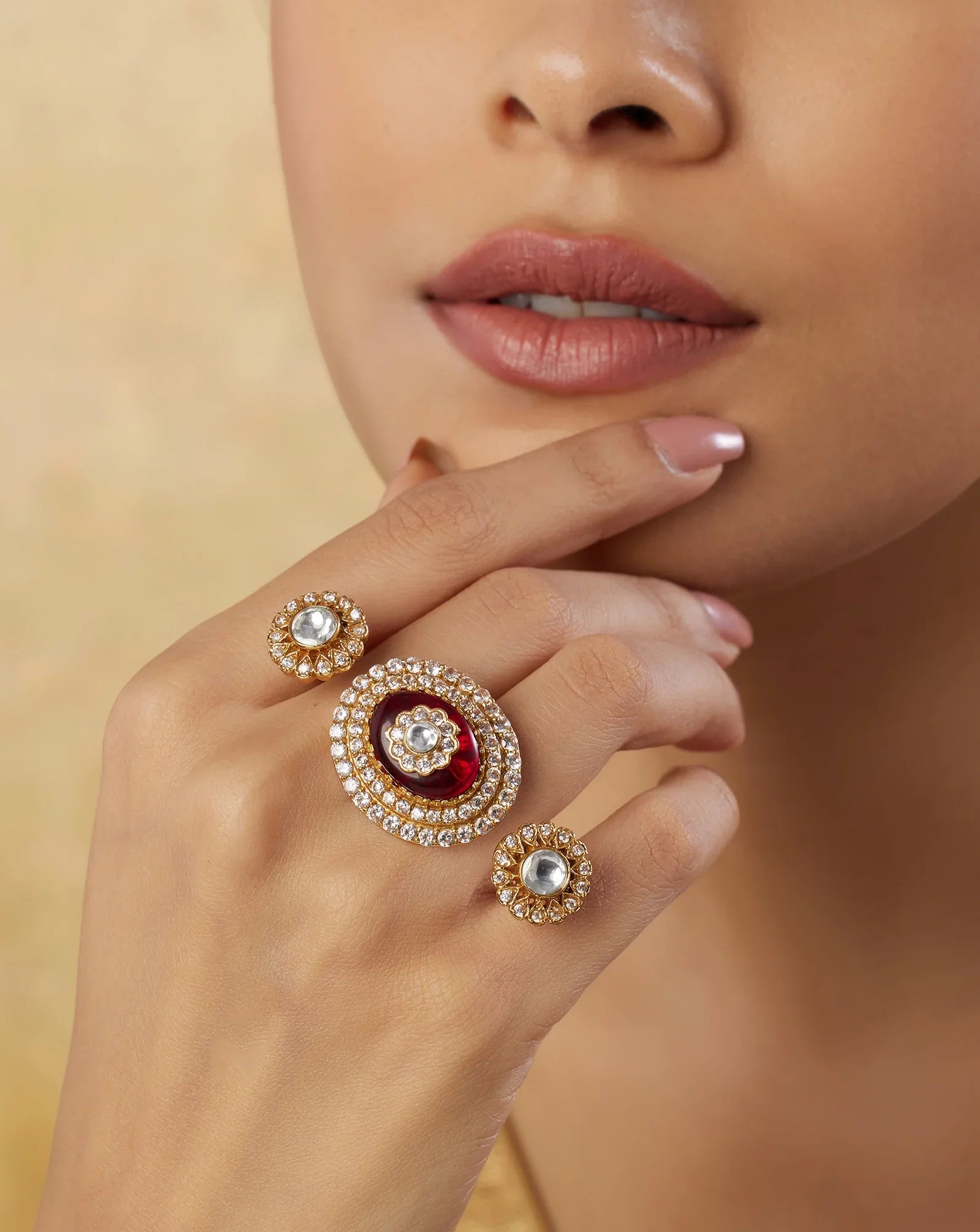 Merae Kundan Polki Ring – indinoor