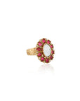 Ruby Kundan Polki Gold Ring