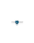 925 Sterling Silver Blue Heart Ring