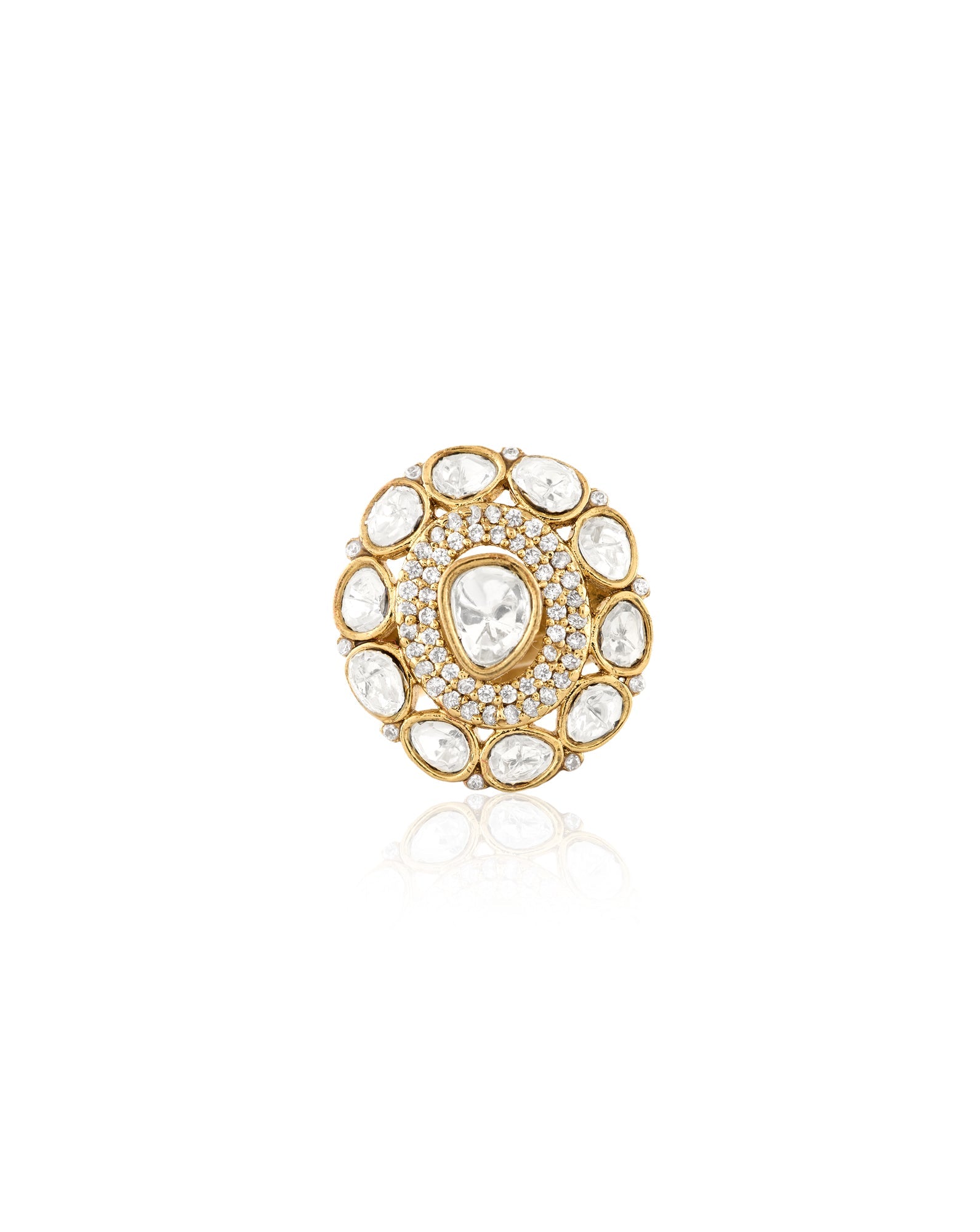 Kundan Statement Gold Ring