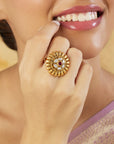 Temple Gold Statement Ring