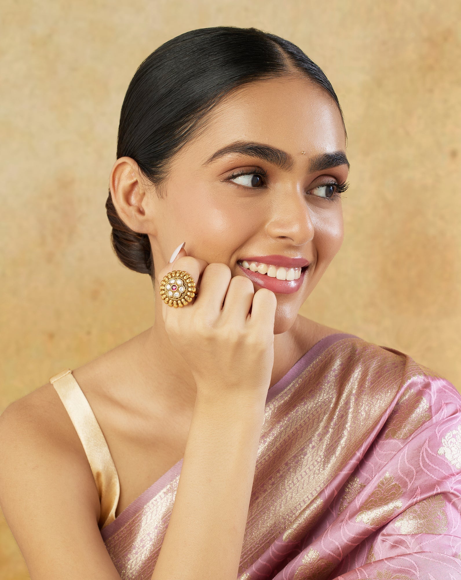 Temple Gold Statement Ring