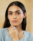Diamante Zircon Statement Silver Ring