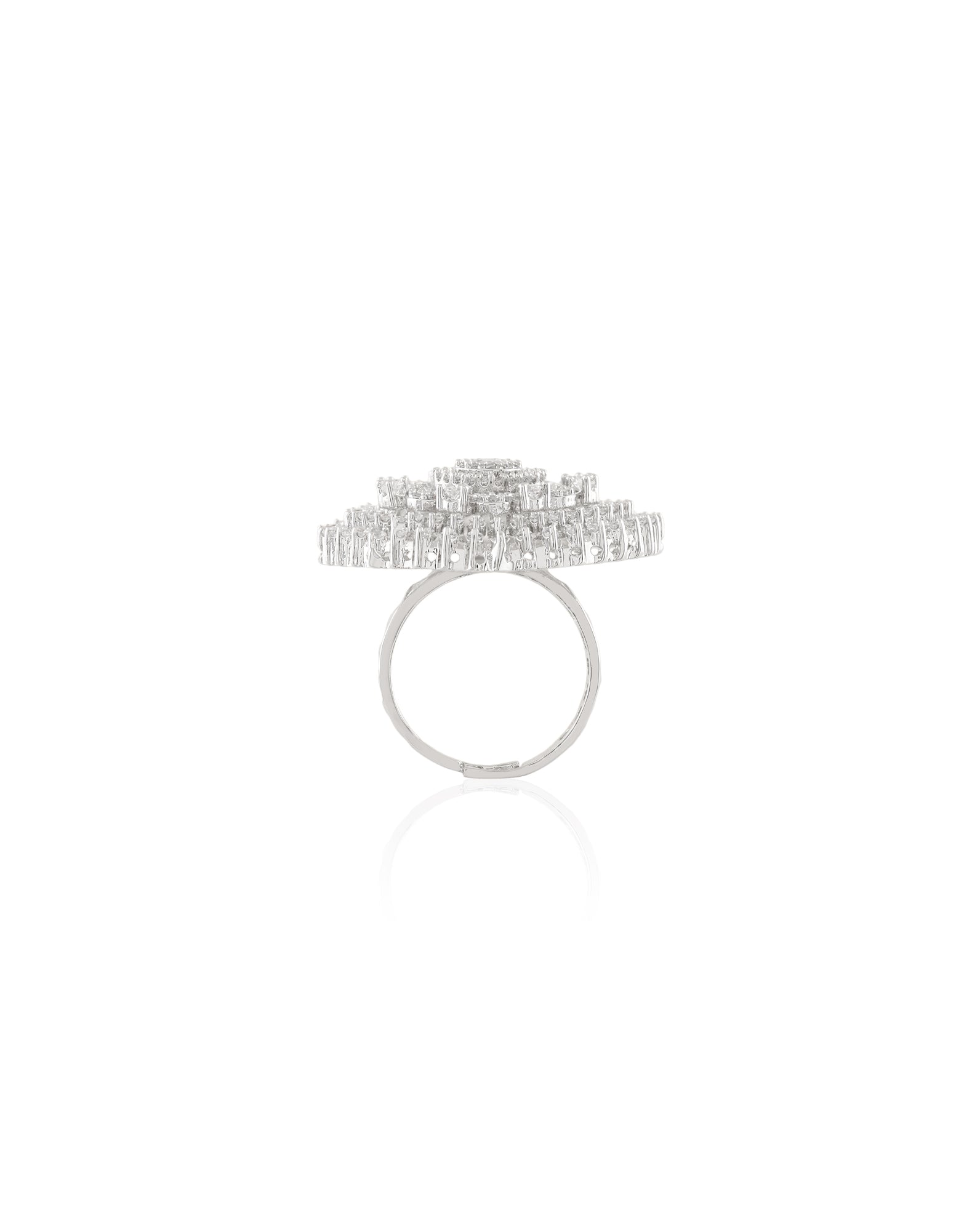 Diamante Zircon Statement Silver Ring