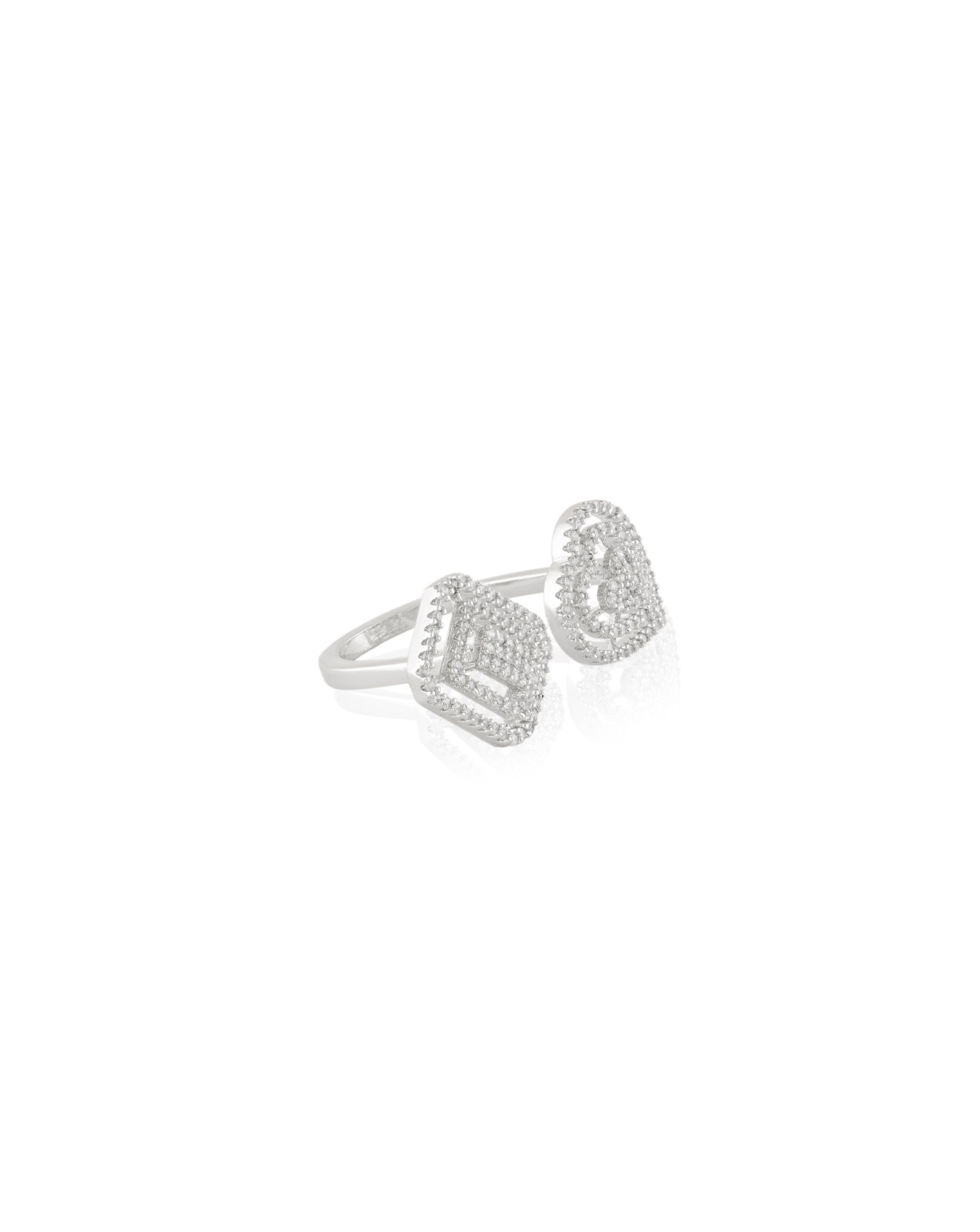 White Zircon Two Headed Ring