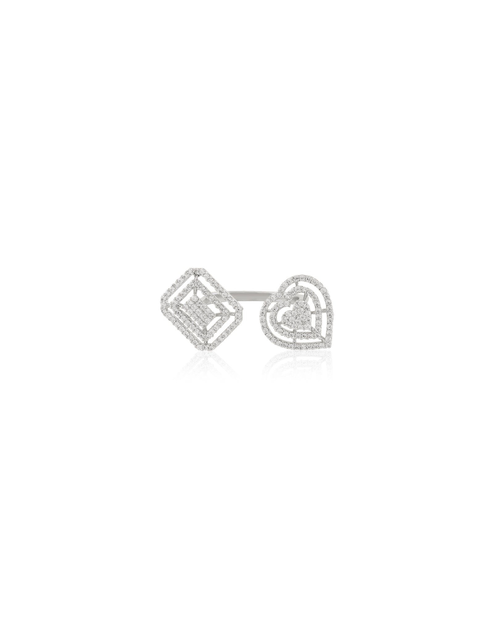 White Zircon Two Headed Ring