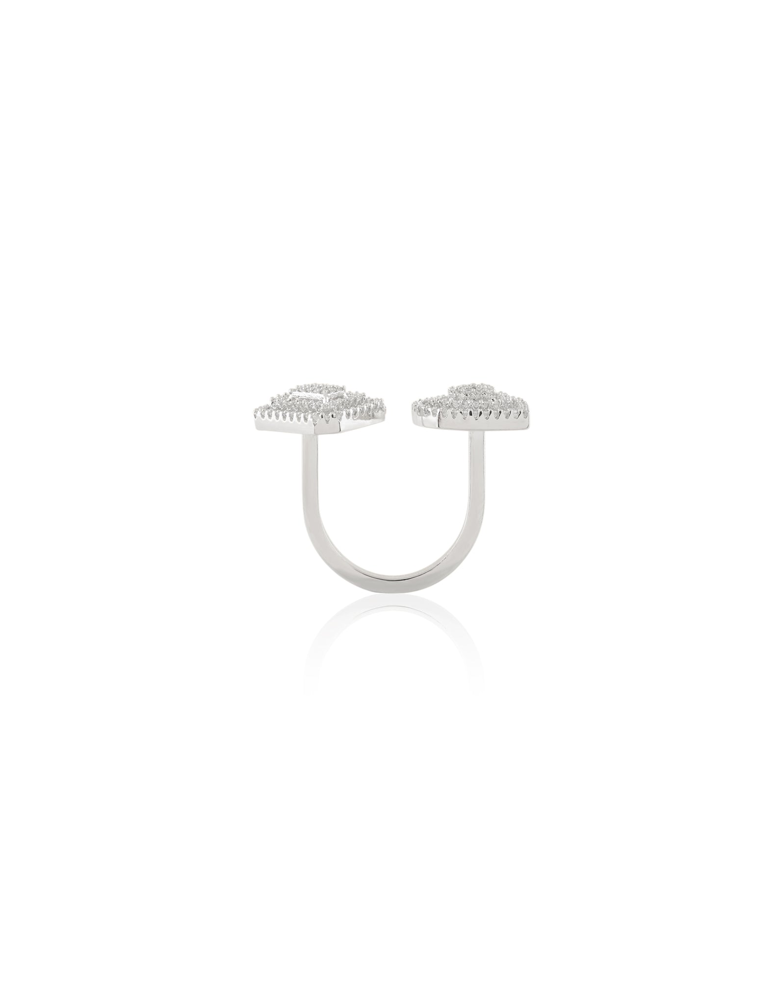 White Zircon Two Headed Ring