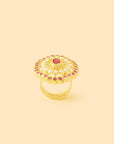 Ruby Jadau Gold Statement Ring