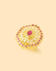 Ruby Jadau Gold Statement Ring